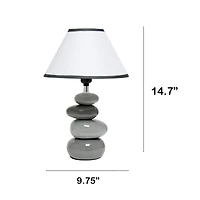 Creekwood Home Priva 14.7" Gray Stacking Stones Table Lamp