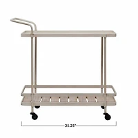 Hello Honey® 35" Cream Metal 2-Tier Bar Cart
