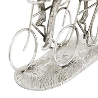 Silver Polystone Contemporary Bicycle Sculpture, 10" x 11" x 5"