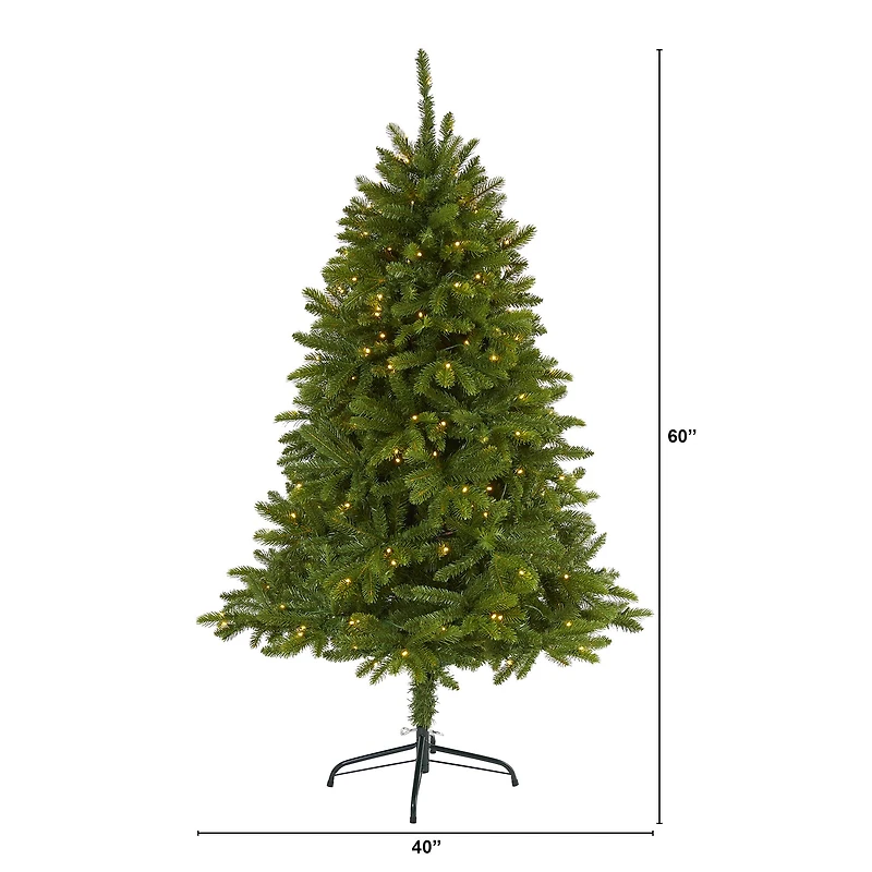 5ft. Pre-Lit Sierra Spruce Artificial Christmas Tree, Clear LED Lights