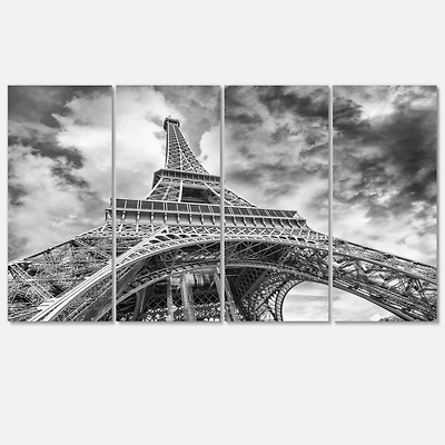 Designart - Black and White View of Paris Paris Eiffel Tower