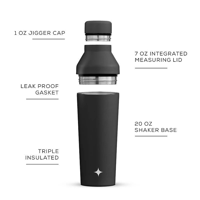 JoyJolt® 20oz. Vacuum Insulated Cocktail Protein Shaker