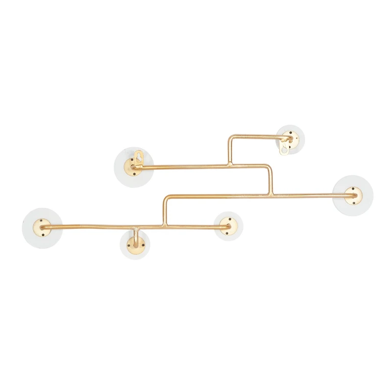 Gold Wood Glam Wall Hook, 7" x 24" x 2"