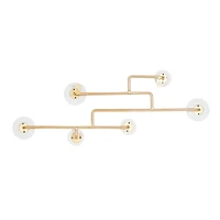 Gold Wood Glam Wall Hook, 7" x 24" x 2"