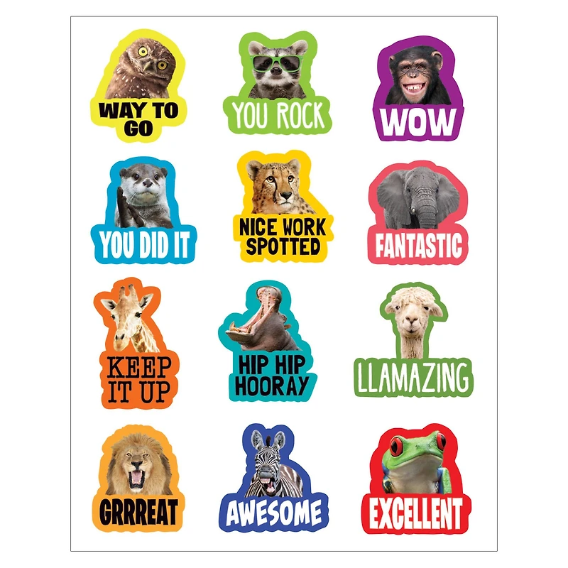 Teacher Created Resources® Go Wild Animals Stickers, 72 Per Pack, 12 Packs total of 854