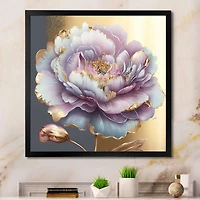 Designart 'Purple Hue Single Flower I' Floral & Botanical Framed Canvas Wall Art