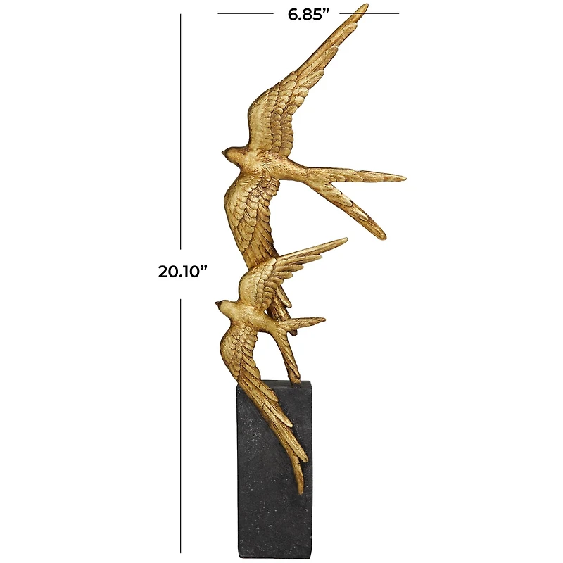 20" Gold Bird Sculpture