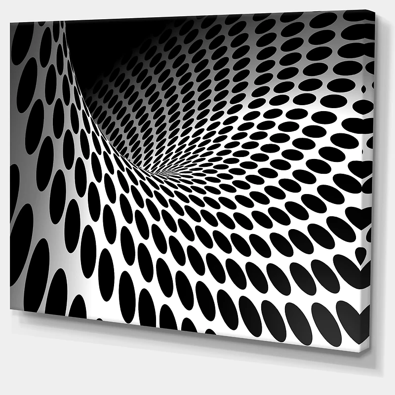 Designart - Waves and Circles Black n’ White