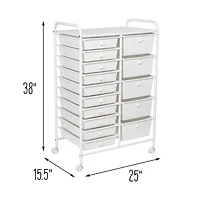 Honey Can Do White 15-Drawer Metal Rolling Storage Cart