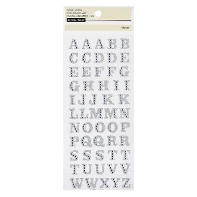 12 Packs: 55 ct. (660 total) Glitter Rhinestone Alphabet Stickers by Recollections™