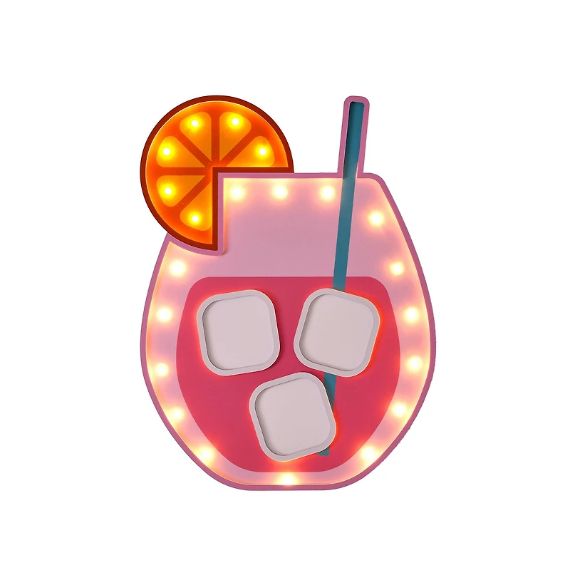 American Art Decor Tipsy LED Cocktail Plaque Wall Sign - 12" x 16" x 1"