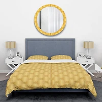 Designart 'Golden Geometric I' Mid-Century Duvet Cover Set