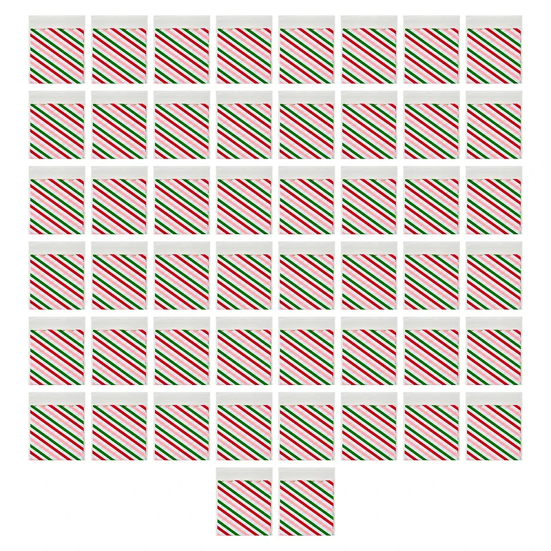 Christmas Stripes Self-Seal Treat Bags, 50ct. by Makery™