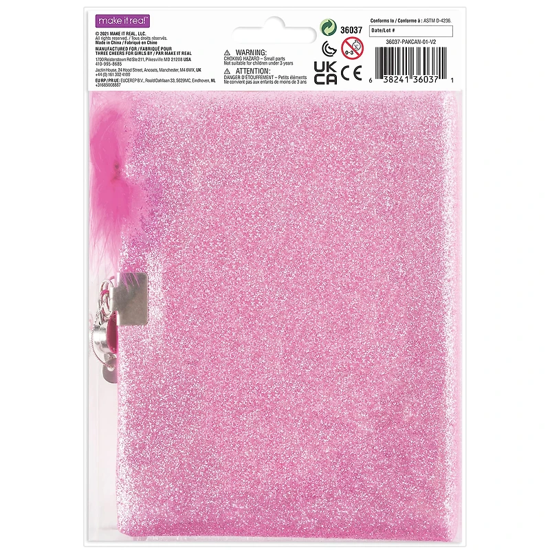 Make It Real 3C4G® Born To Sparkle Glitter Locking Journal