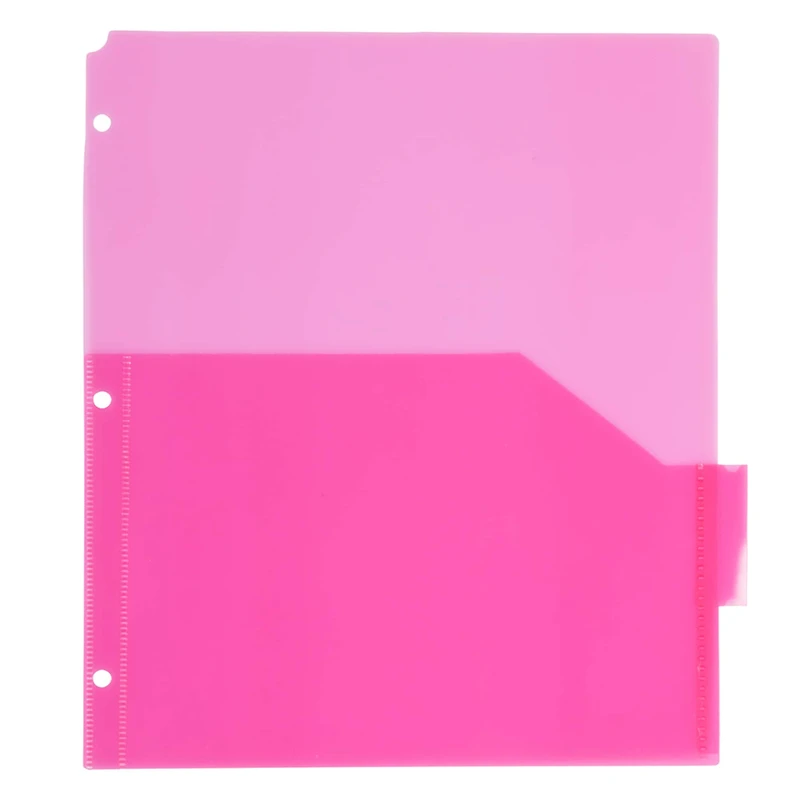 JAM Paper 9.75" x 11.5" 5-Tab Plastic Index Tab Dividers with Double Pockets