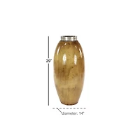 30" Brown Ceramic Rustic Vase