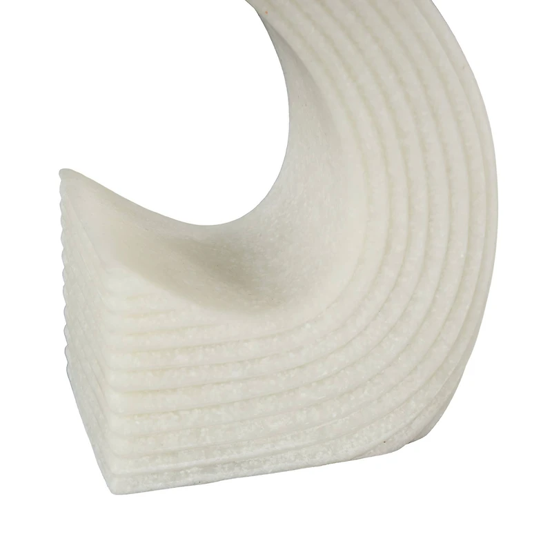 7" White Shimmer Polystone Heart Inspired Decorative Bookends, 2ct.