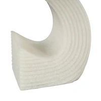 7" White Shimmer Polystone Heart Inspired Decorative Bookends, 2ct.