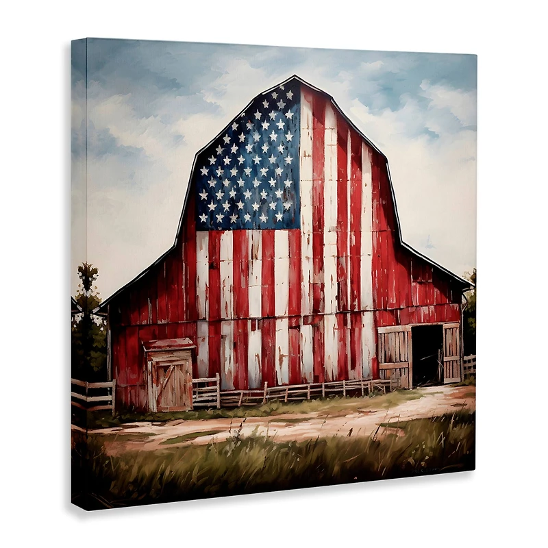 Stupell Industries Americana Barn View Canvas Wall Art