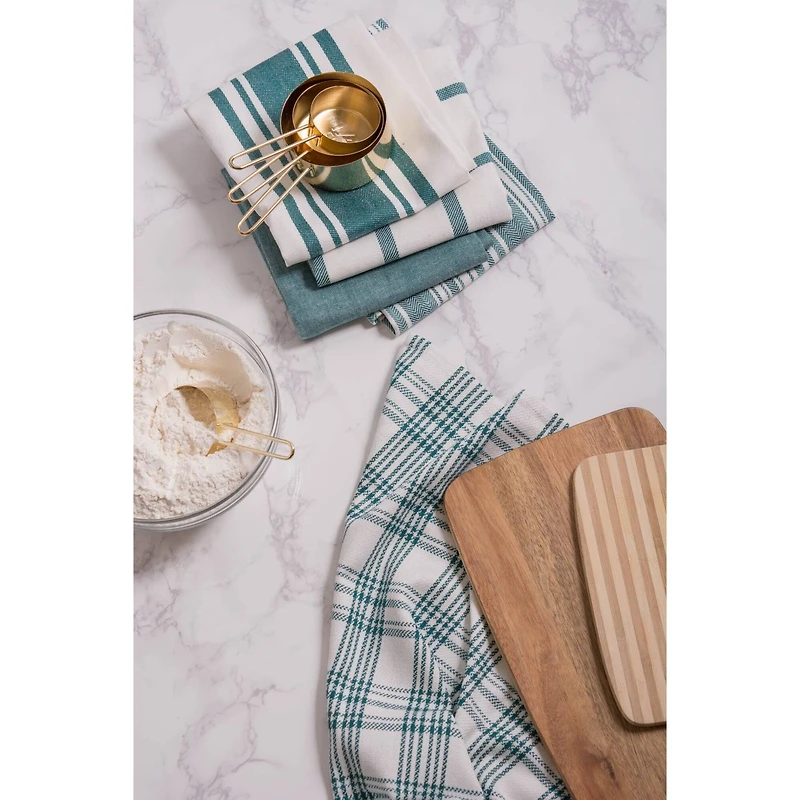 DII® Teal Woven Dishtowel Set