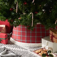 DII® Red Plaid Holiday Tree Collar