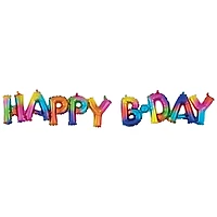 Rainbow Happy B-Day Foil Balloons