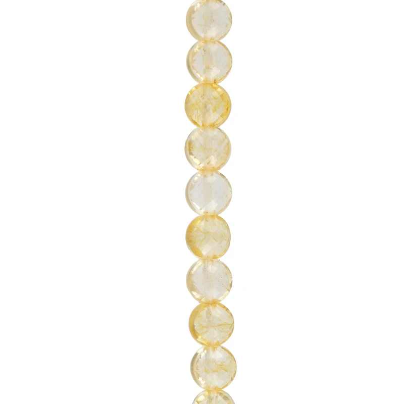 Yellow Faceted Citrine Coin Beads by Bead Landing