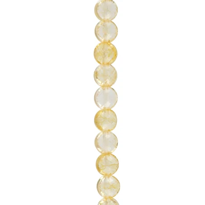 Yellow Faceted Citrine Coin Beads by Bead Landing