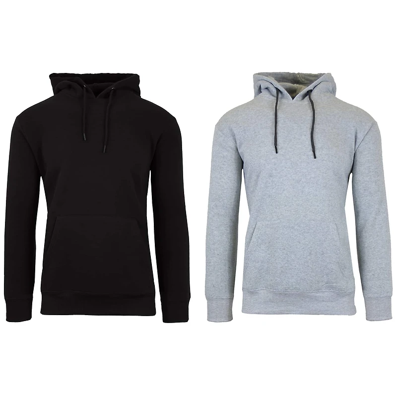Galaxy by Harvic Heavyweight Fleece-Lined Men's Pullover Sweater Hoodie 2 Pack