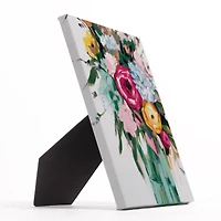 Bright Painted Flowers Tabletop Canvas Art