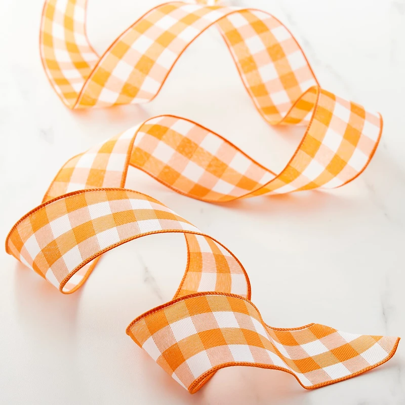 2.5" x 8.3yd. Wired Gingham Ribbon by Celebrate It™ Décor