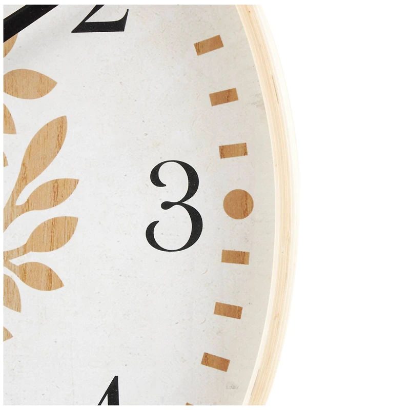 23.5" Natural Brown & Cream Tree Wall Clock