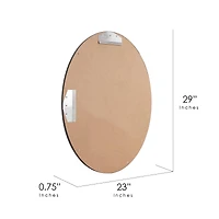 Classic Black Oval Metal Framed Beveled Vanity Wall Mirror - 23" x 29"