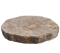 17" Low  Wood Log Cement Pedestal
