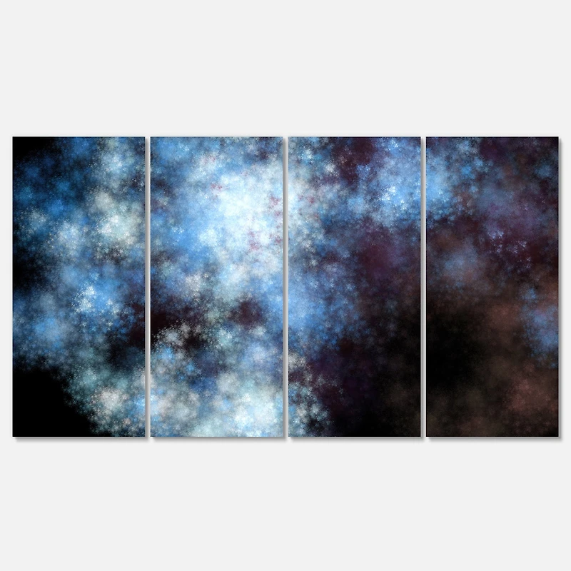 Designart - Blue White Starry Fractal Sky
