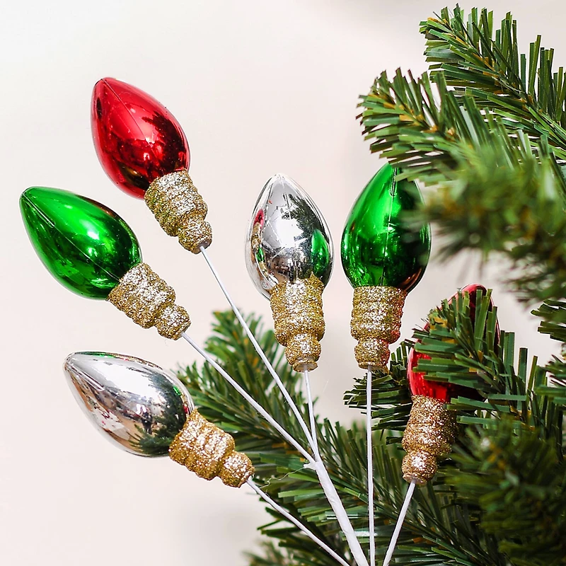 11.5" Red, Green & Silver Bulb Pick by Ashland®