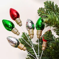 11.5" Red, Green & Silver Bulb Pick by Ashland®