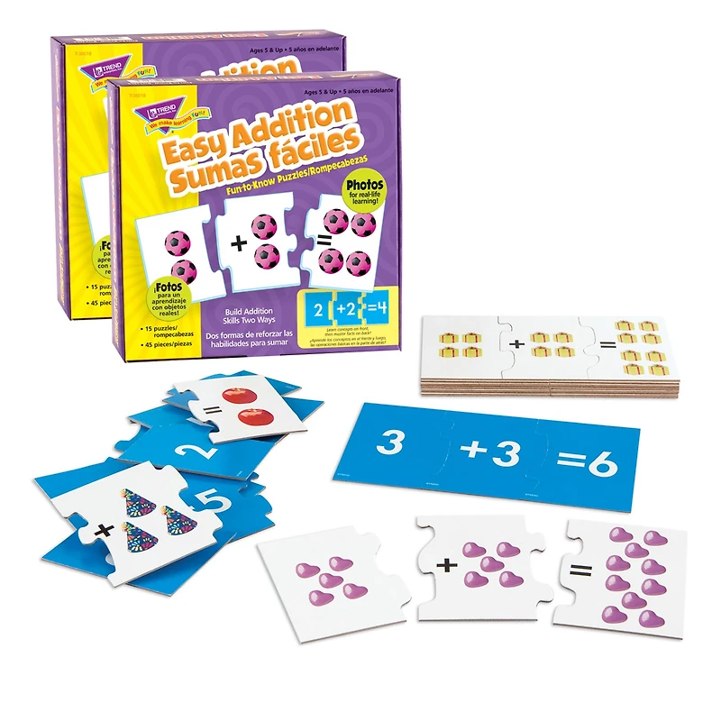 Trend Easy Addition Fun-to-Know® Puzzles, 2ct.
