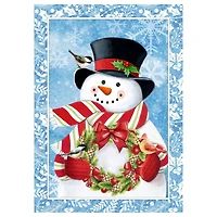 Snowman with Top Hat Outdoor Christmas House Flag - 40" x 28"