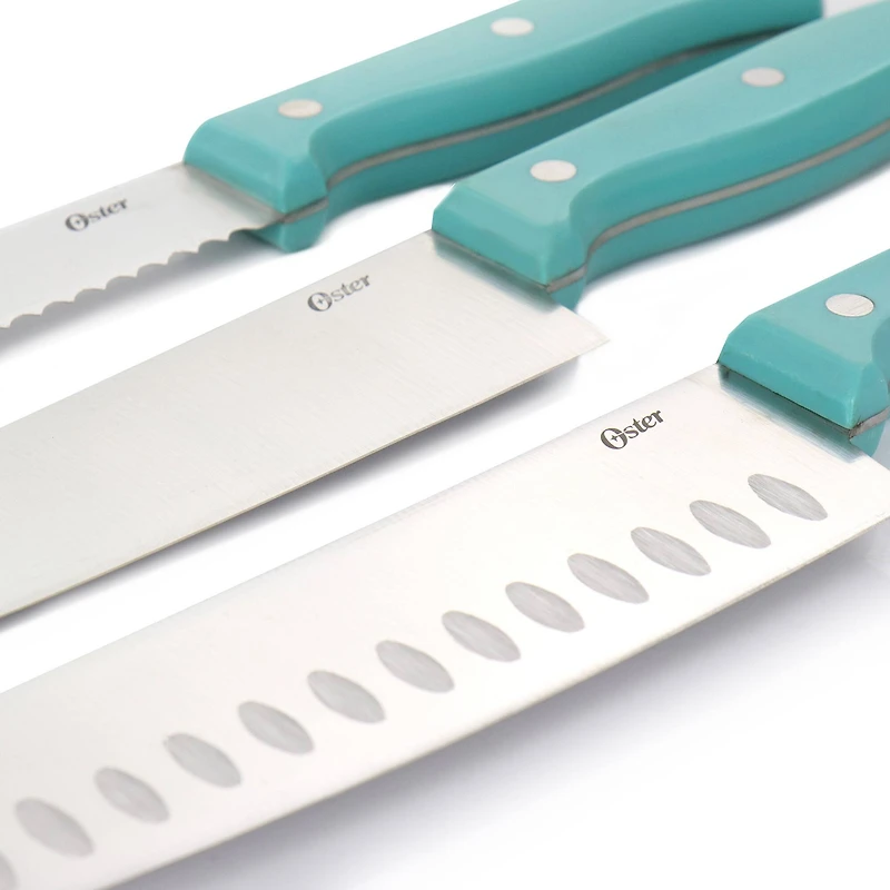 Oster Evansville 14-Piece Light Blue Stainless Steel Cutlery Set