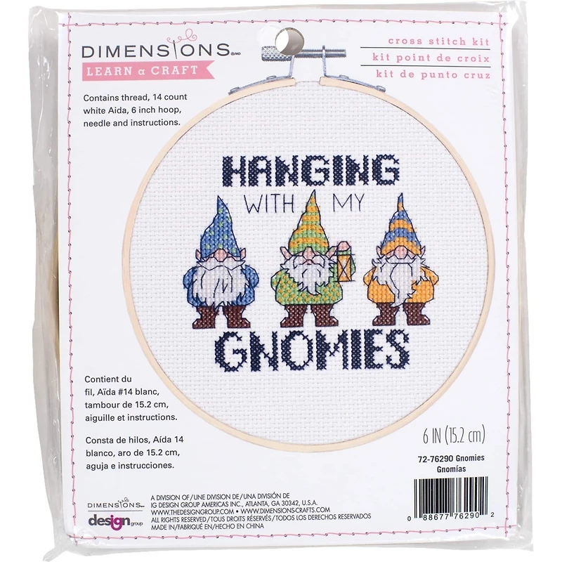 Dimensions® 6" Round Gnomies Counted Cross Stitch Kit