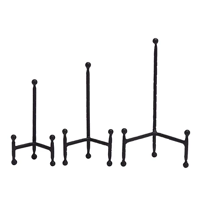 Set of 3" Black Metal Modern Easel, 12", 10", 8"