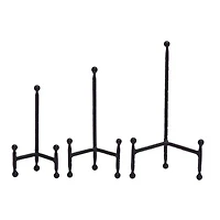Set of 3" Black Metal Modern Easel, 12", 10", 8"
