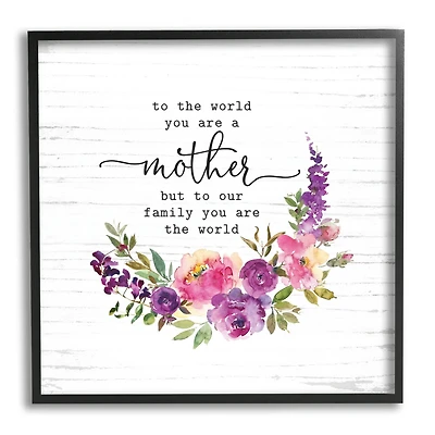 Stupell Industries Sentimental Mother's Day Flower Quote Watercolor Detail Framed Giclee Art
