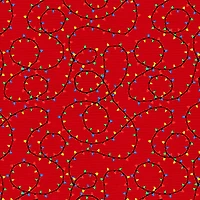 Fabric Editions Red Holiday Lights Cotton Fabric
