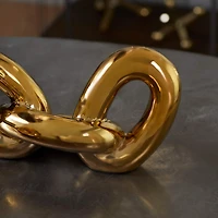 CosmoLiving by Cosmopolitan Gold Porcelain Glam Chain Sculpture Set