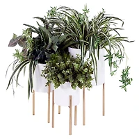 White Metal Contemporary Planter Set