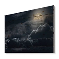 Designart - Cloudy Full Moon Night
