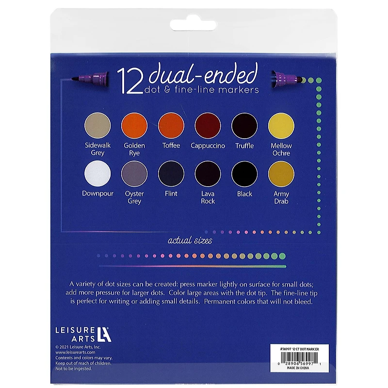 Leisure Arts® Neutral Dual-Ended & Dot Marker Set