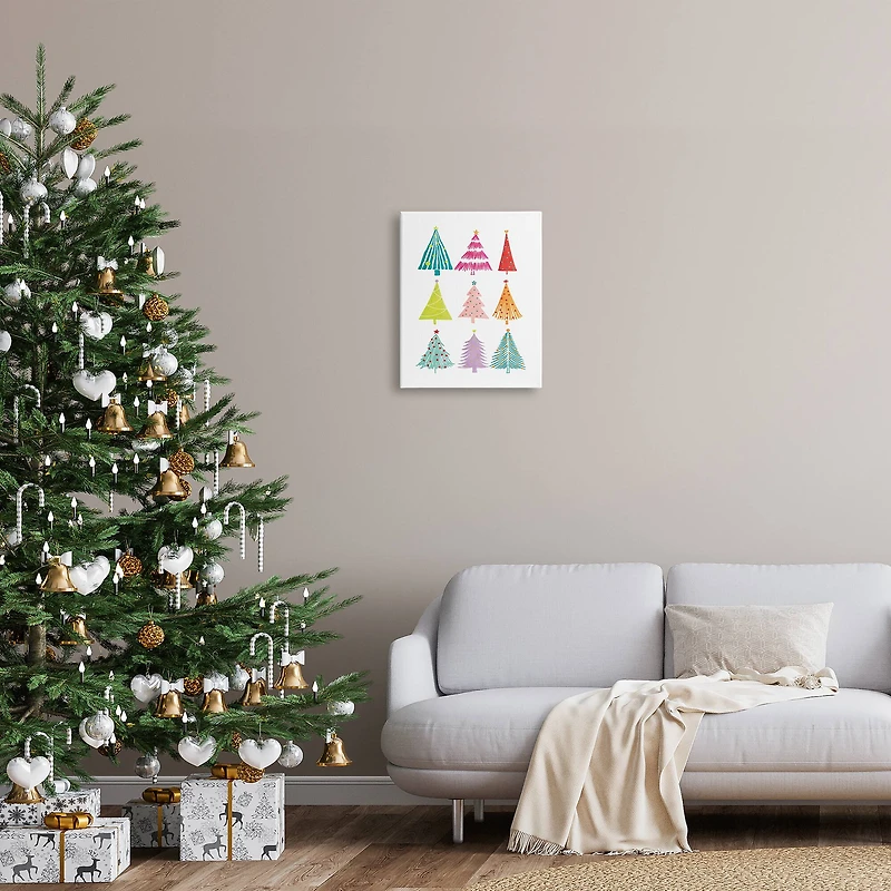 Stupell Industries Varied Fun Christmas Trees Canvas Wall Art